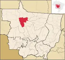 Location in Mato Grosso state