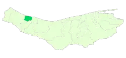 Location of Abbasabad County in Mazandaran province