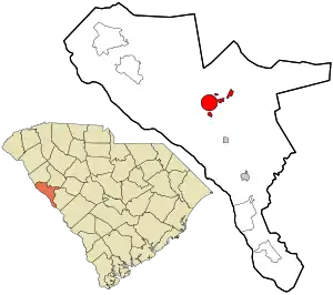 Location in McCormick County and the state of South Carolina.