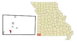 Location of Noel, Missouri