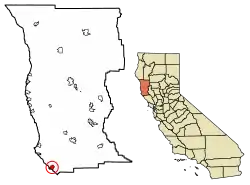 Location of Anchor Bay in Mendocino County, California
