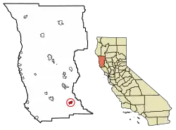 Location in Mendocino County and California