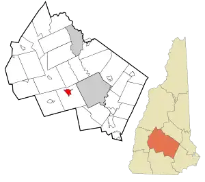 Location in Merrimack County and the state of New Hampshire.