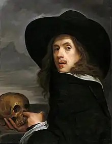 Self portrait by Michael Sweerts(skull was previously painted out)