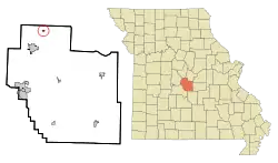 Location of Olean, Missouri