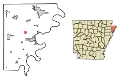 Location in Mississippi County, Arkansas