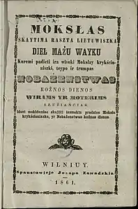 Mokslas skaitymo rašto lietuviško, 1861 edition