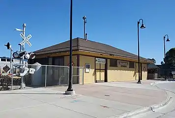 The former Railway Express Agency building, now the Monterey and Salinas Valley Railroad Museum