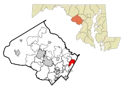 Location of Fairland, Maryland