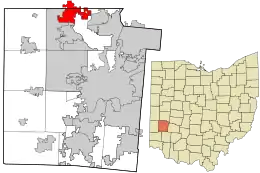 Location in Montgomery County and the state of Ohio.