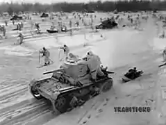 24:56 Tanks and ski infantry attack