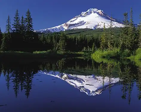 Image 1Mount Hood reflected in Mirror Lake, Oregon. (Credit: Oregon's Mt. Hood Territory.) (from Portal:Earth sciences/Selected pictures)