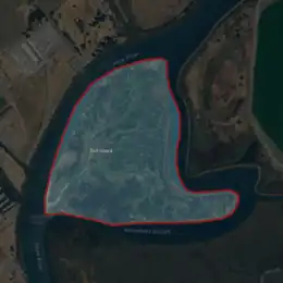 Aerial image of an island.