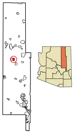 Location of Tees Toh in Navajo County, Arizona.