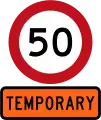 Temporary 50&nbsp;km/h speed limit