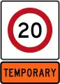 Temporary 20&nbsp;km/h speed limit