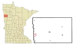 Location of Hendrum, Minnesota