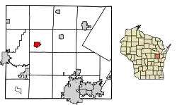 Location of Shiocton in Outagamie County, Wisconsin.