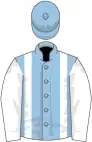 Light blue, white braces and sleeves