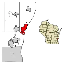 Location of Port Washington in Ozaukee County, Wisconsin.