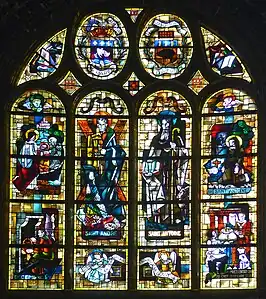 Window donated by the society of French  charcuterie, chapel of pork butchers