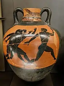 Image 17A Greek vase from 500 BC depicting a running contest (from Track and field)