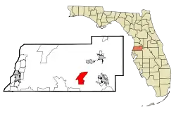 Location in Pasco County and the state of Florida