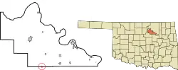 Location within Pawnee County and Oklahoma
