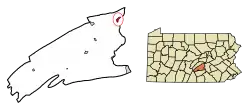Location of Liverpool in Perry County, Pennsylvania.