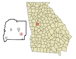 Location in Pike County and the state of Georgia