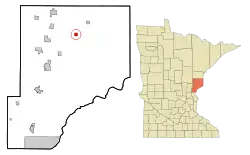 Location of the city of Brunowithin Pine County, Minnesota