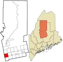 Location in Piscataquis County and the state of Maine.