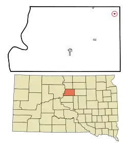 Location in Potter County and the state of South Dakota