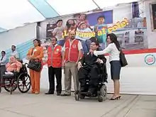  Third Congress Vice President Michael Urtecho and Congressmen Gian Carlo Vacchelli and John Reynaga participated in the launch of the school enrollment campaign for children, adolescents and young people with some form of disability