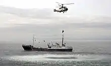 A coast guard patrol vessel and border guard aircraft of the Russian Federal Security Service took part in the Russian-Japanese exercise in Aniva Bay to practice halting criminal activity at sea, ship and people rescue operations.