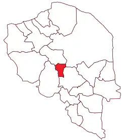 Location of Rabor County in Kerman province