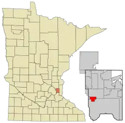 Location of the city of Falcon Heightswithin Ramsey County, Minnesota