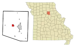 Location of Huntsville, Missouri