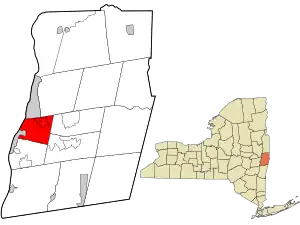 Location in Rensselaer County and the state of New York.