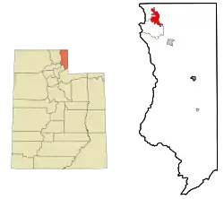 Location in Rich County and the state of Utah