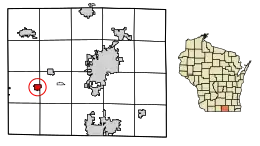 Location of Orfordville in Rock County, Wisconsin.