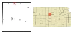 Location within Russell County and Kansas