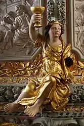 Another of the caryatides supporting the pulpit canopy.