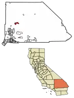 Location of Barstow in San Bernardino County, California