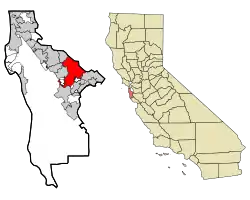 Location in San Mateo County and the state of California