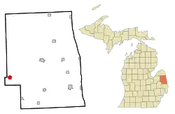 Location of Marlette, Michigan