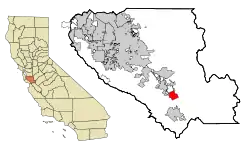 Location in Santa Clara County and the state of California