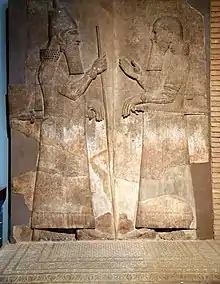 Sargon and Sennacherib on a rock relief