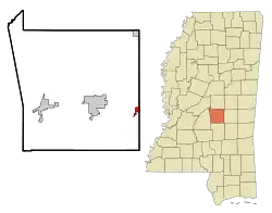 Location of Lake, Mississippi