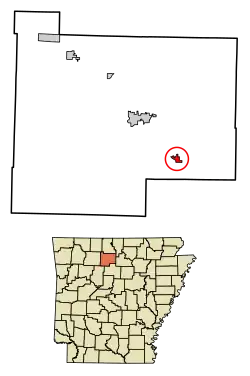 Location of Leslie in Searcy County, Arkansas